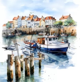 Serviette port scene