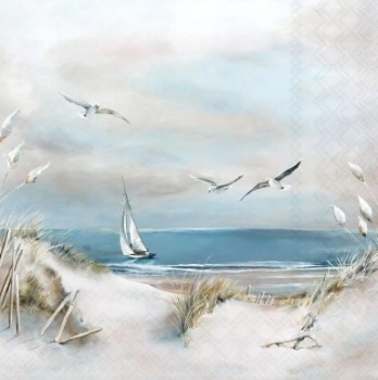 Serviette sailing at sea