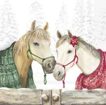 Serviette winter horses