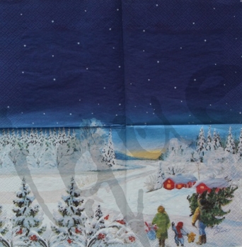 Serviette winterlandschaft