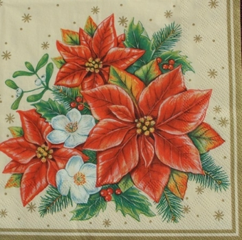 Serviette 3 weihnachtssterne