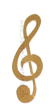 Spiegelkarton Notenschlüssel gold (3Stk.)