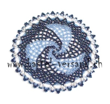 Perlendeckeli 16cm Spirale blau