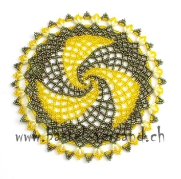 Perlendeckeli 16cm Spirale gelb