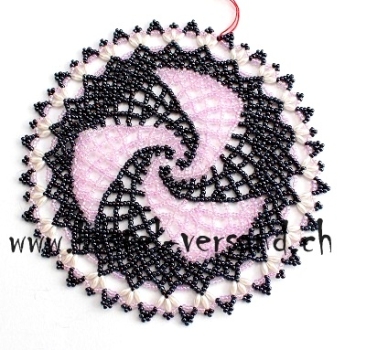 Perlendeckeli 16cm Spirale rosa