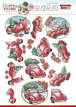 3D Stanzbogen Christmas Transportation