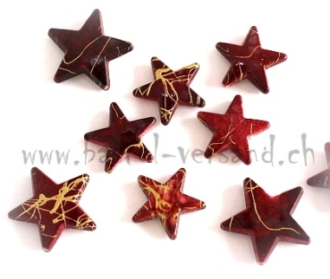 Preview: Acryl Stern rot/gold 2,7cm