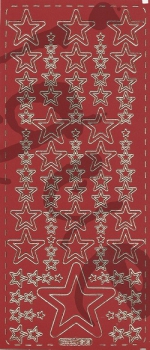 Sticker Sterne (315) rot/gold