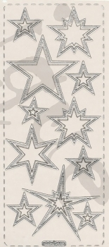Sticker Sterne transparent (365) silber