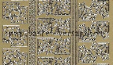 Preview: Sticker Ecken und Linien (8521) Sterne gold