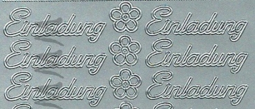 Preview: Sticker Einladung (404) silber