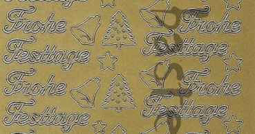 Preview: Sticker Frohe Festtage (458) gold