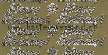 Preview: Sticker Happy Birthday (300) gold