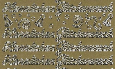 Preview: Sticker Herzlichen Glückwunsch (4402) gold