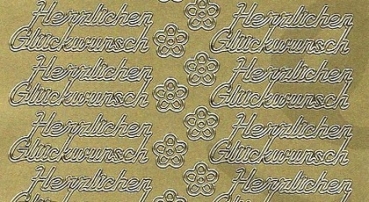 Preview: Sticker Herzlichen Glückwunsch (429) gold