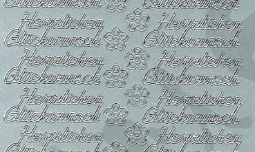 Preview: Sticker Herzlichen Glückwunsch (429) silber