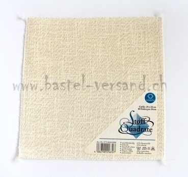 Stoffquadrate ecru mit Metallicfäden