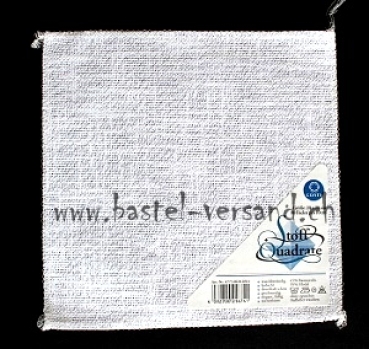 Stoffquadrate weiss mit Metallicfäden