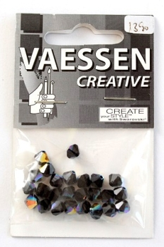 Swarovski Perlen 6mm jet AB