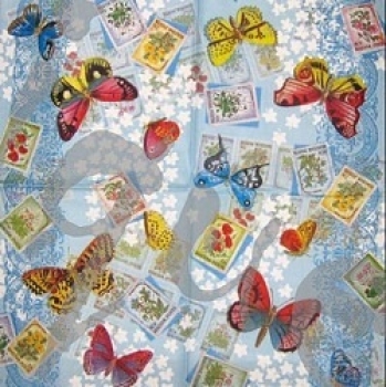 Serviette schmetterlinge hellblau