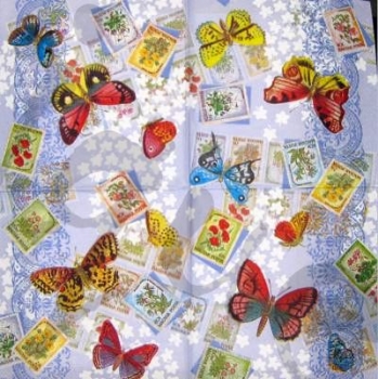 Serviette schmetterlinge lila