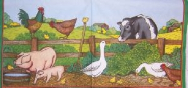 Serviette bauernhoftiere