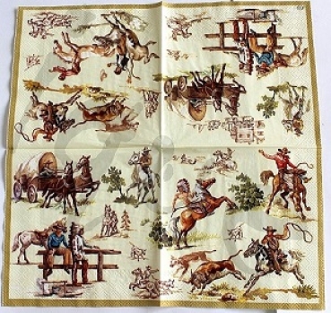 Serviette wilder westen (creme)