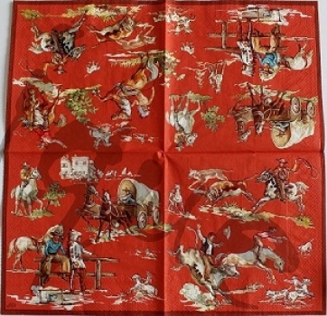 Serviette wilder westen (rot)