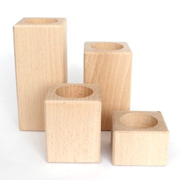 Holz-Teelichthalter (4Stk.)