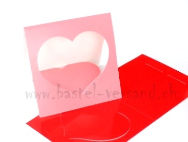 Tischkarte Aufsteller "Herz" rot