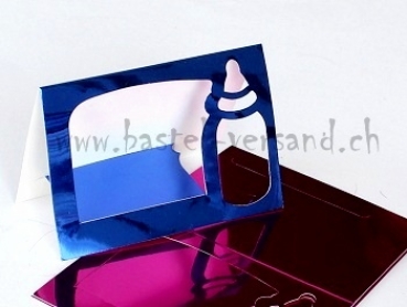 Tischkarte Aufsteller Spiegelkarton "Schoppen" pink