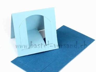 Tischkarte Aufsteller "Tor" (klein) blau