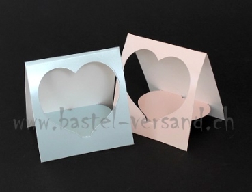 Tischkarte Aufsteller Herz klein perlmutt