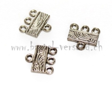Spacer Beads 3-fach antik silber 12mm