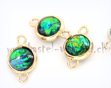 Verbindungsteil rund mit 2 Ösen grün