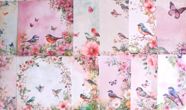Designpapier Vögel