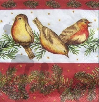 Serviette vögel auf ast