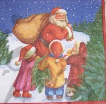 Serviette Nikolaus mit Kinder (20Stk.)