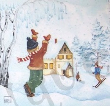 Serviette schneeballschlacht