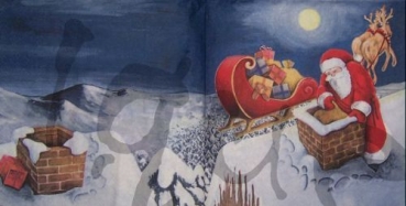 Serviette weihnachtsmann bringt geschenke