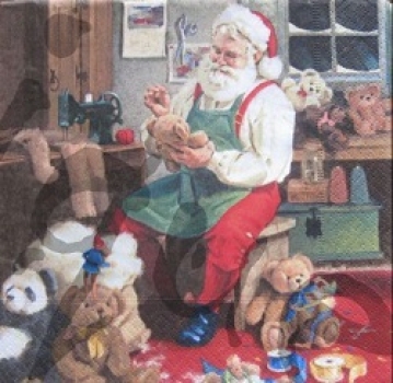 Serviette Santa bei der arbeit