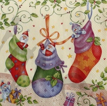 Serviette weihnachtssocken