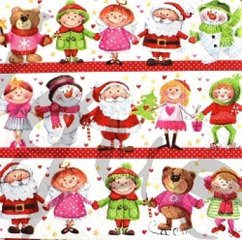 Serviette x-mas familiy