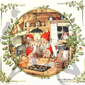 Serviette in der weihnachtsbäckerei