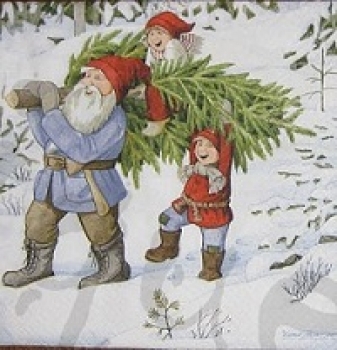 Serviette wir bringen den weihnachtsbaum