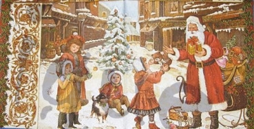 Serviette nikolaus bringt geschenke