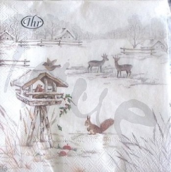 Serviette snowy garden