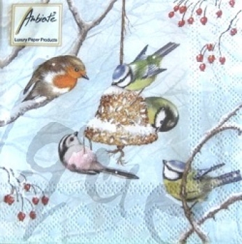 Serviette wintervögel
