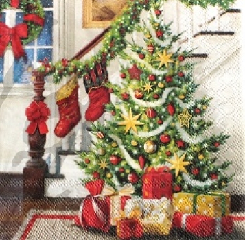 Serviette decorated staircase