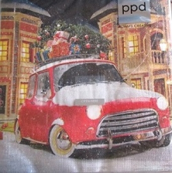 Serviette xmas car